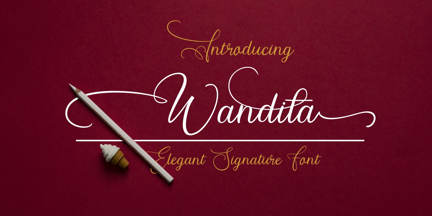 Ejemplo de fuente Wandita signature